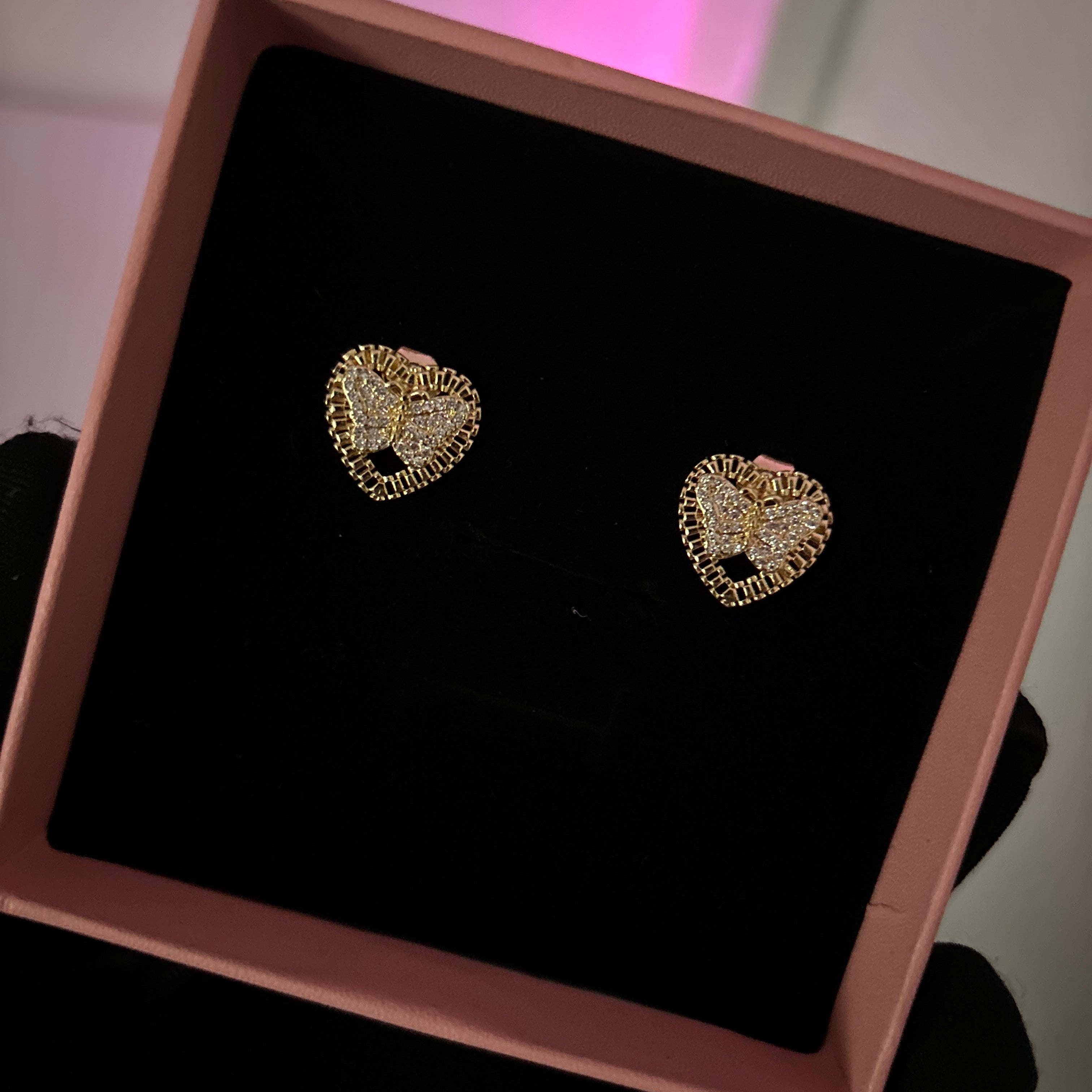 Butterfly Glitter Studs
