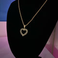 Diamanté Heart Pendant + Rope Chain