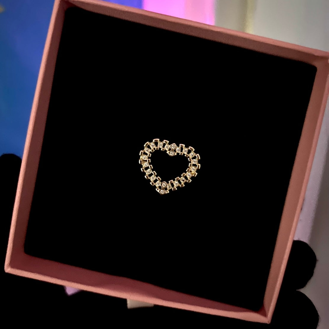 Diamanté Heart Ring