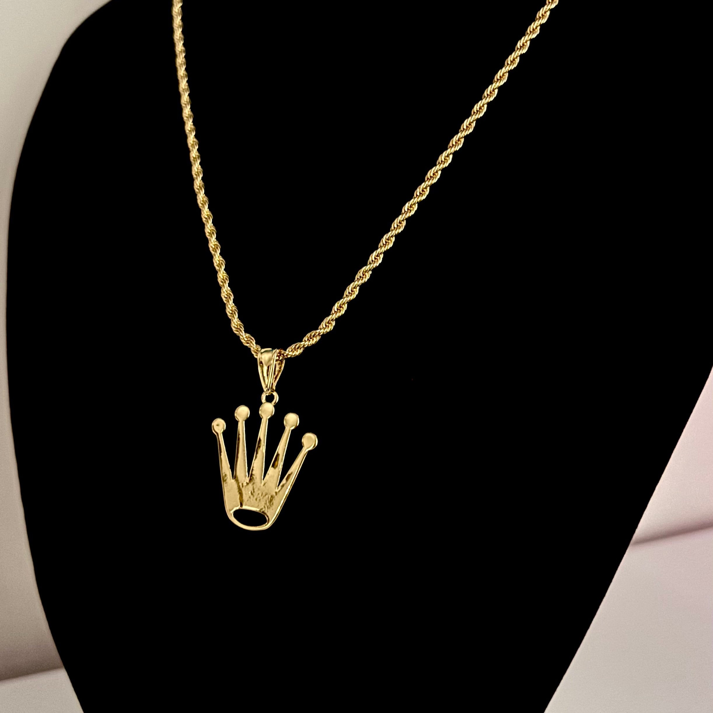 Crown Pendant + Rope Chain