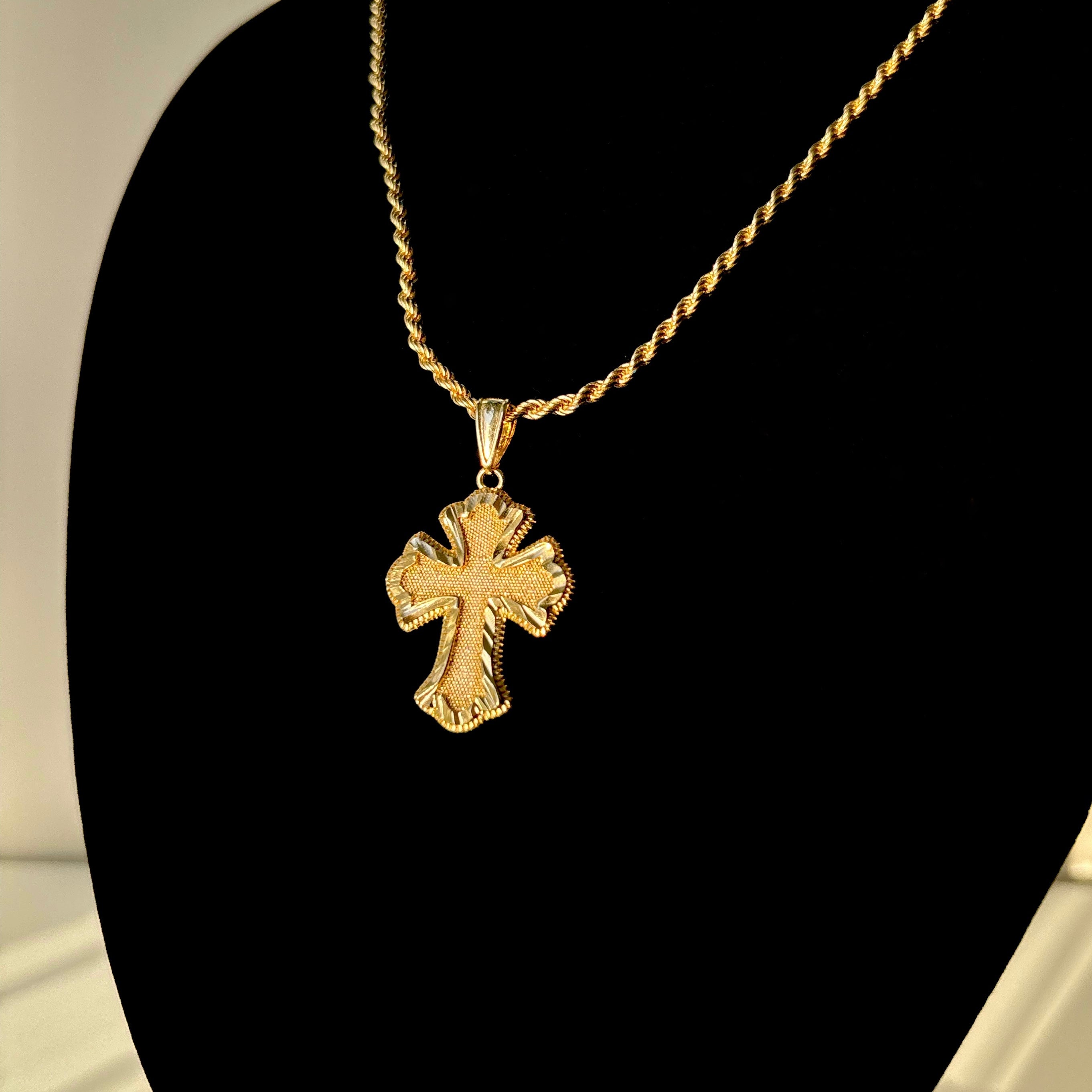Cross Pendant + Rope Chain